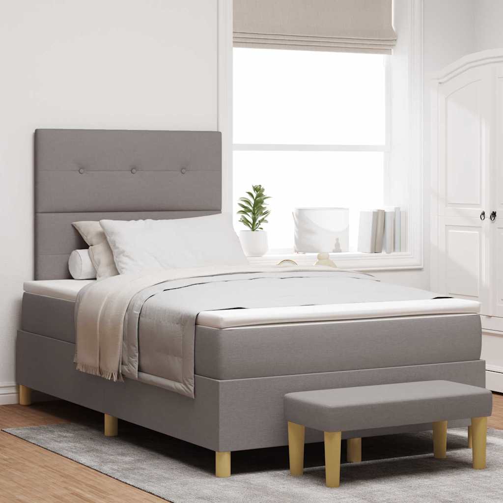 Boxspringbett mit Kopfteil Taupe 190 x 120 cm Stoff