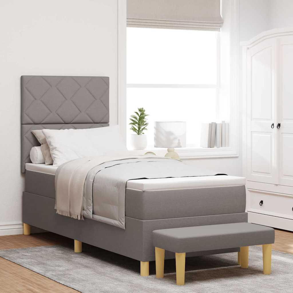 Boxspringbett mit Kopfteil Taupe 200 x 80 cm Stoff