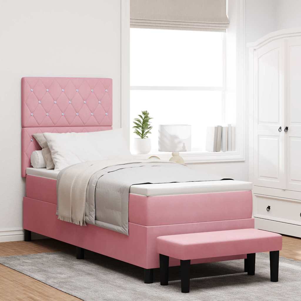 Boxspringbett mit Kopfteil Rosa 200 x 80 cm Samt