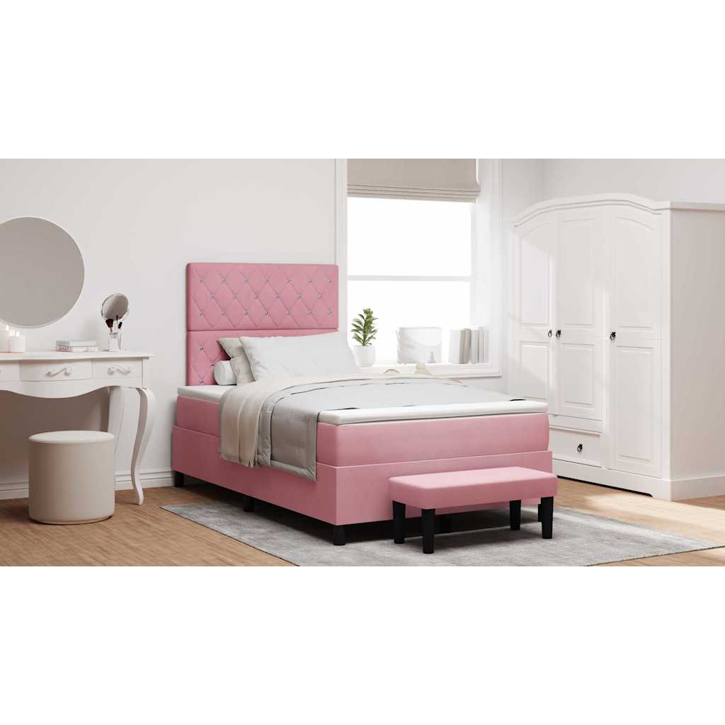Boxspringbett mit Kopfteil Rosa 200 x 120 cm Samt