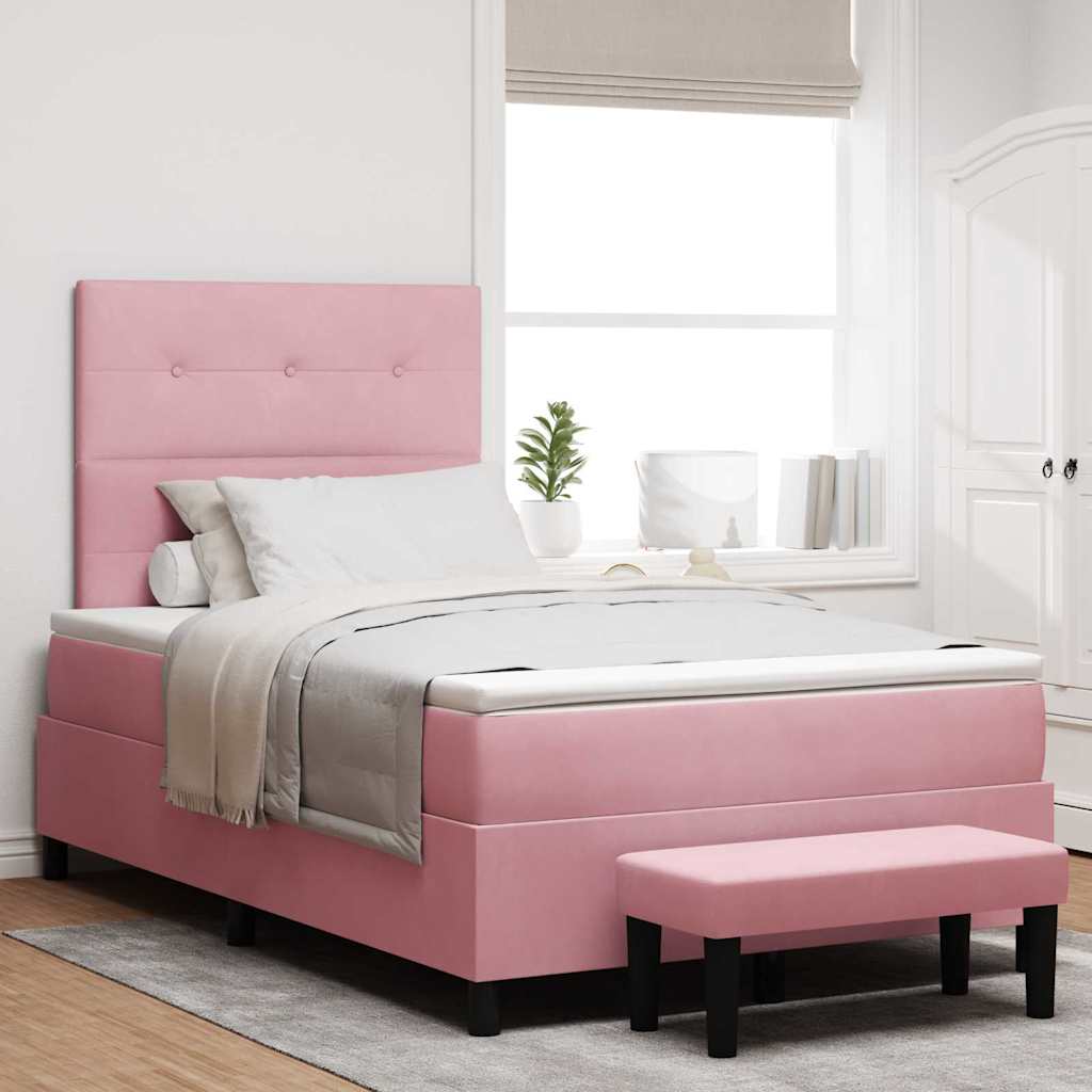 Boxspringbett mit Kopfteil Rosa 200 x 120 cm Samt