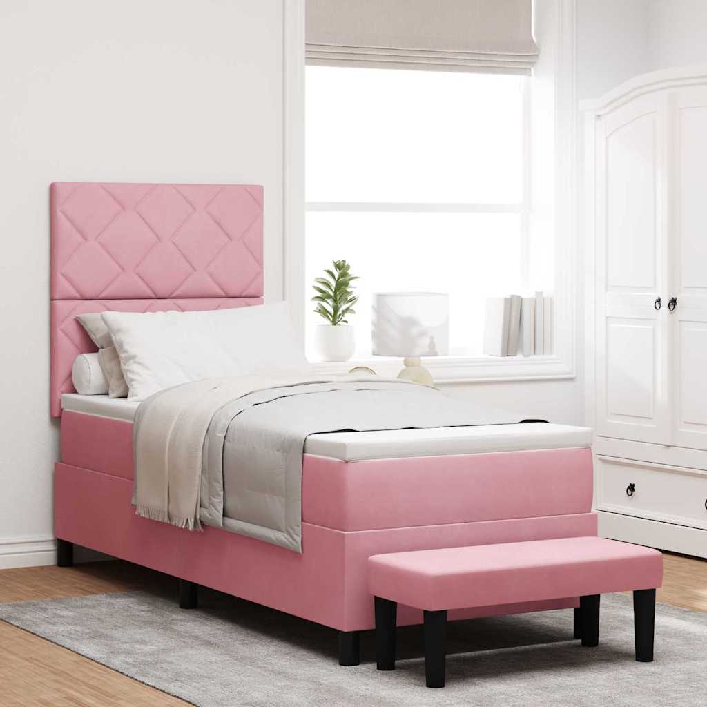 Boxspringbett mit Kopfteil Rosa 200 x 80 cm Samt