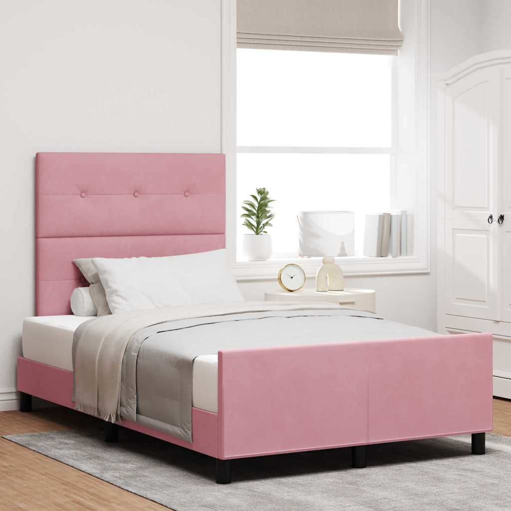 Boxspringbett mit Kopfteil Rosa 120 x 200 cm Samt