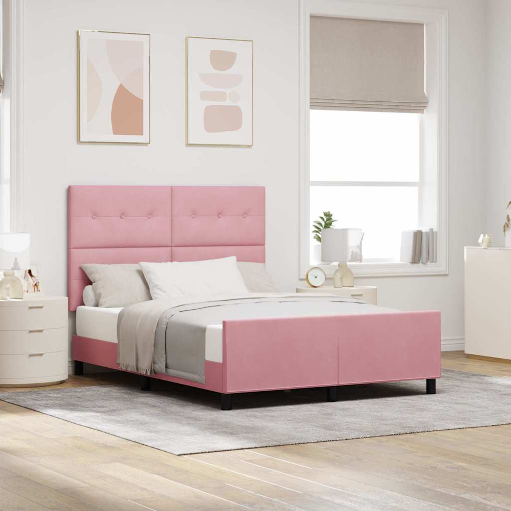 Boxspringbett mit Kopfteil Rosa 160 x 200 cm Samt