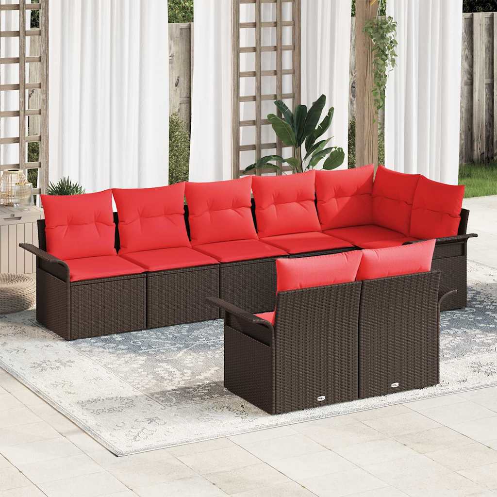 Gartensofa-set 8 stk. Braun Poly-Rattan