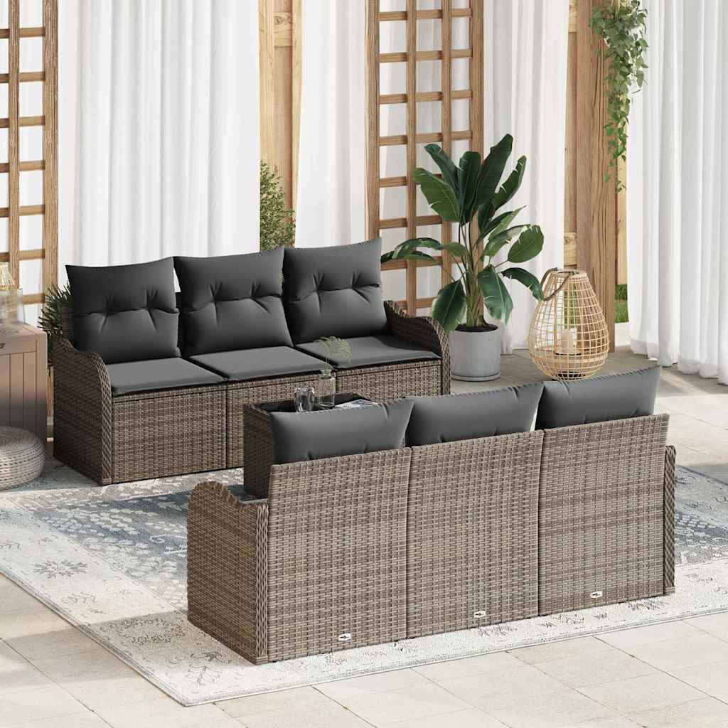 Gartensofa-set 7 stk. 6-Sitzanzahl Grau