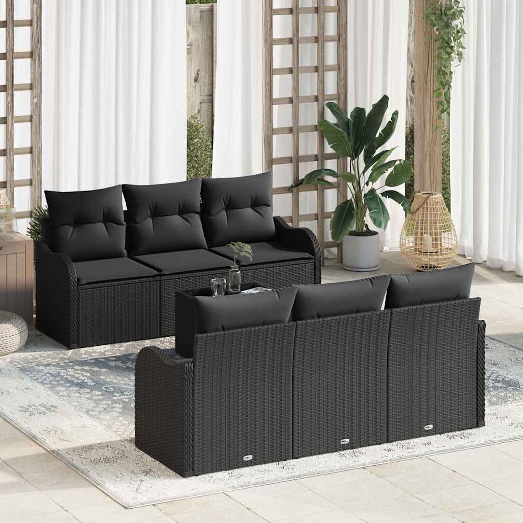 Gartensofa-set 7 stk. 6-Sitzanzahl Schwarz