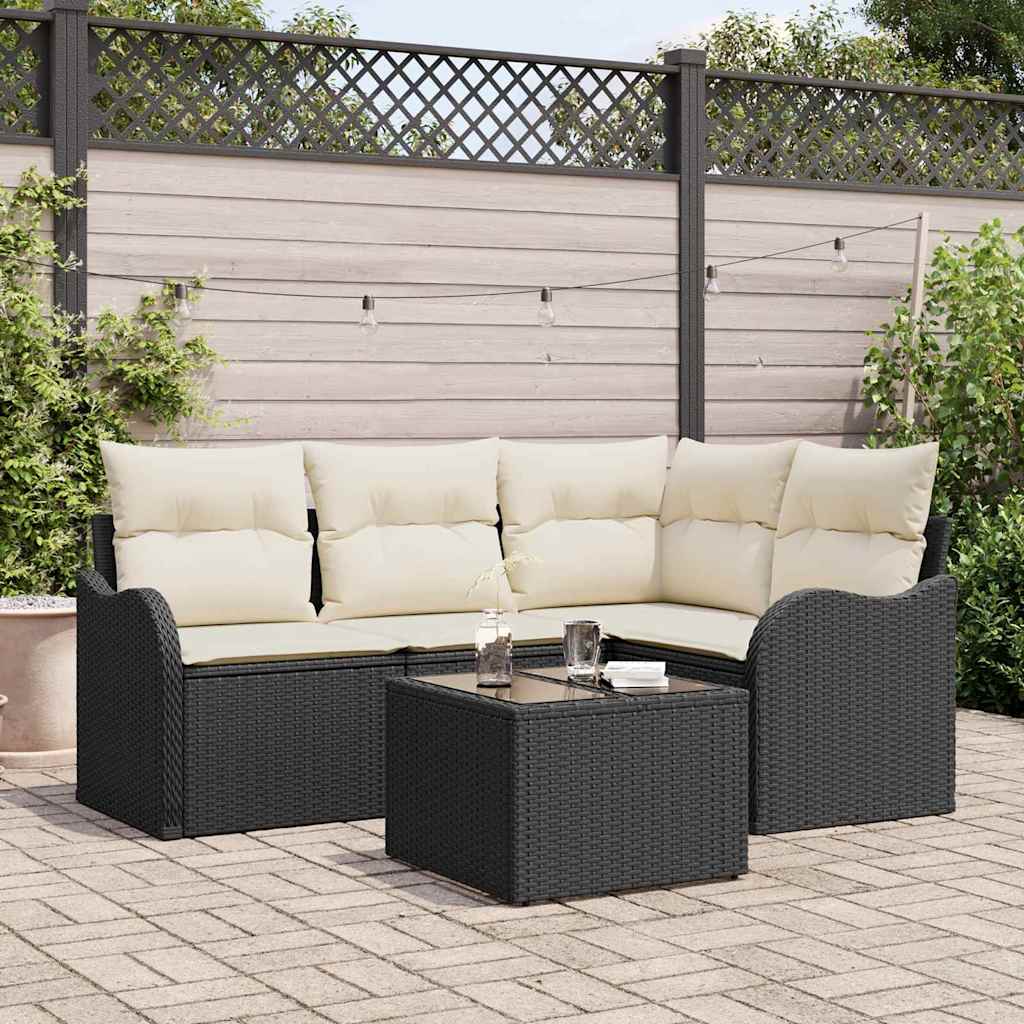 Gartensofa-set 5 stk. Braun Poly-Rattan