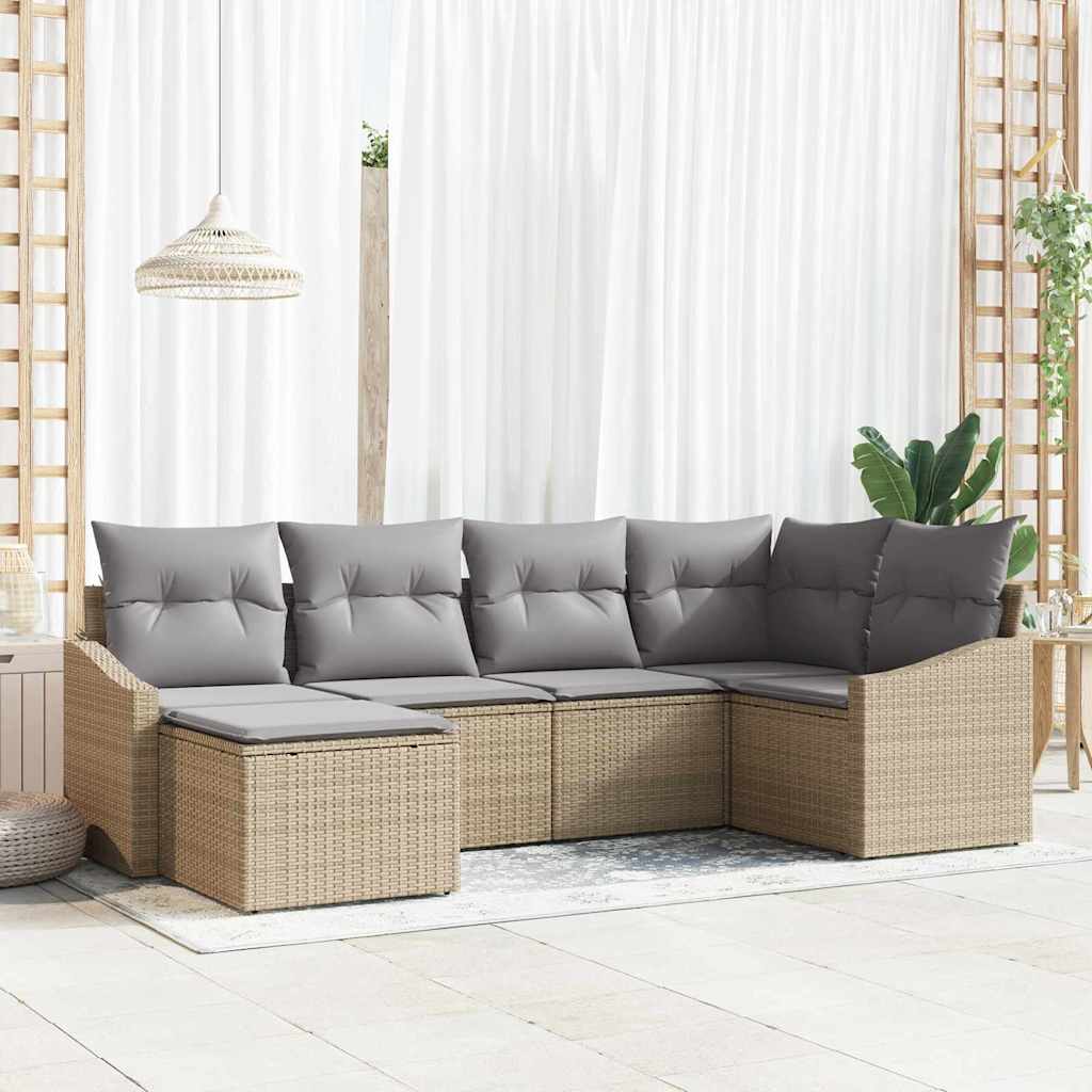 Garten Essgruppe 6 stk. Beige und Hellgrau