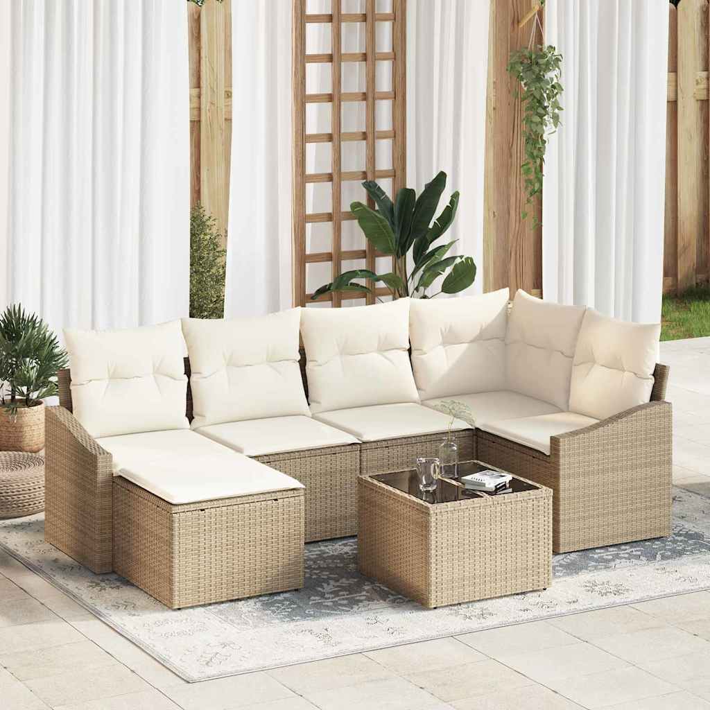 Garten Essgruppe 7 stk. Beige und Creme