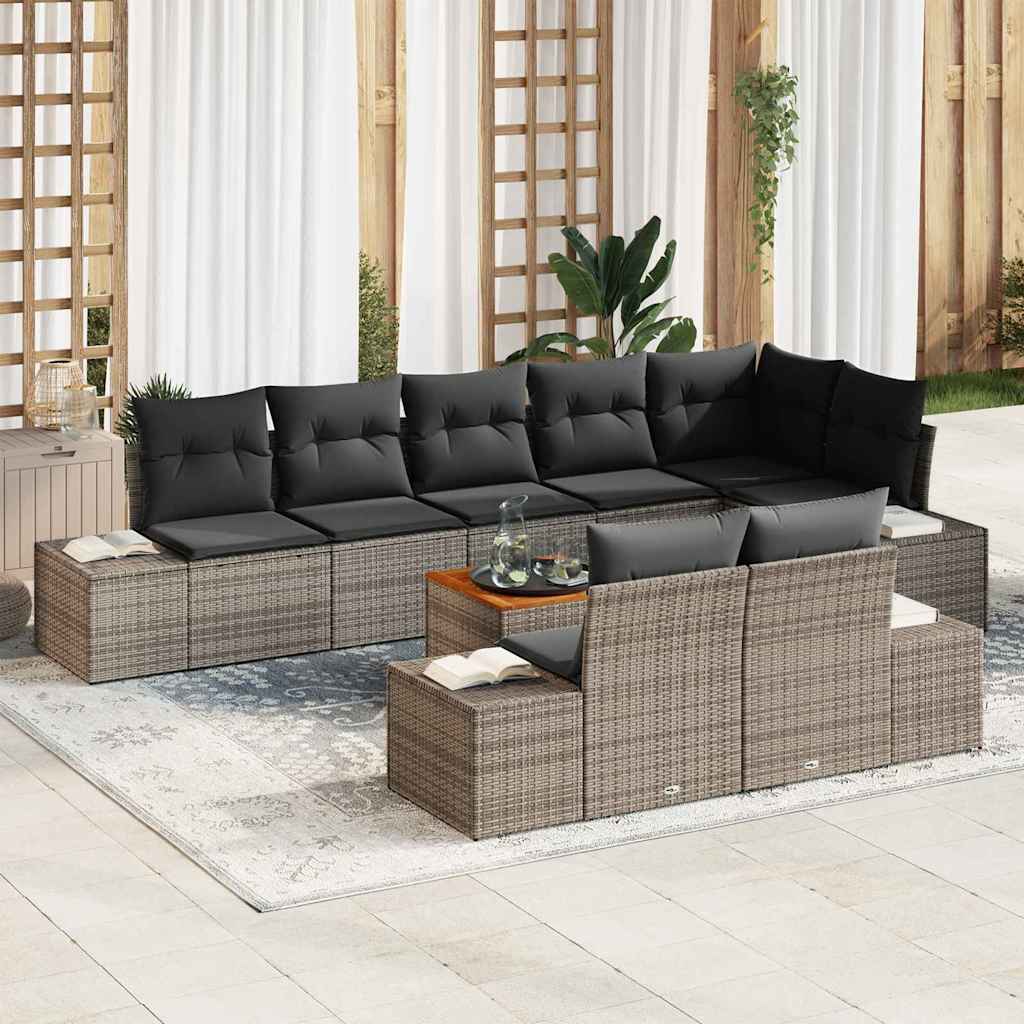 Garten-Sofa-Set 9 stk. Grau