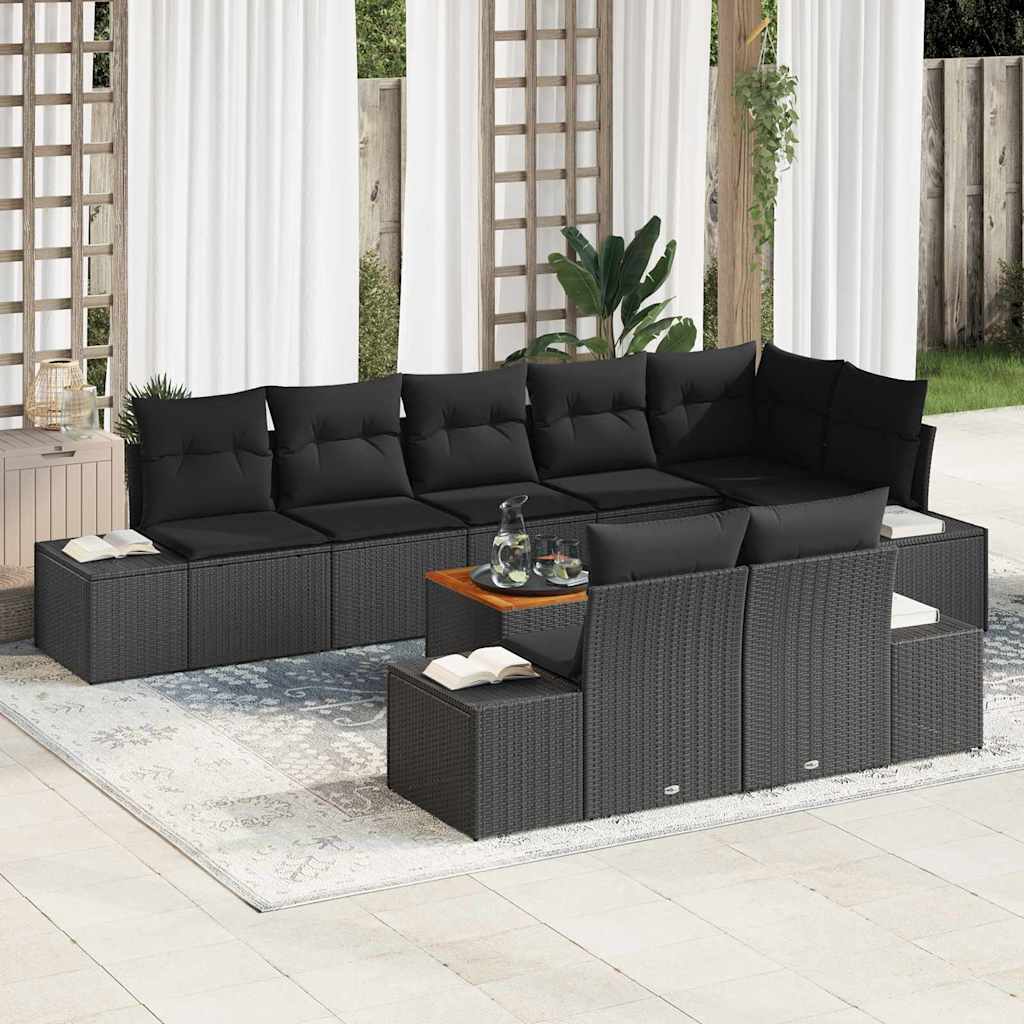 Garten-Sofa-Set 9 stk. Schwarz