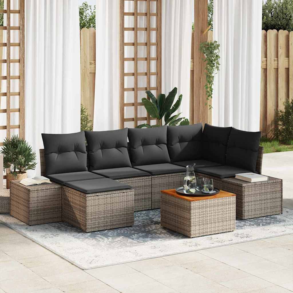 Garten-Sofa-Set 7 stk. Grau