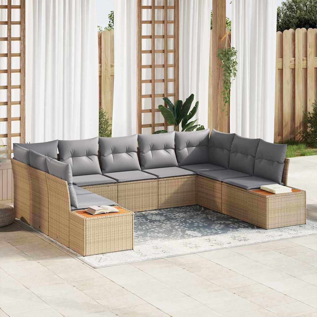 Gartensofa-set 5 stk. 9-Sitzanzahl Beige und Hellgrau