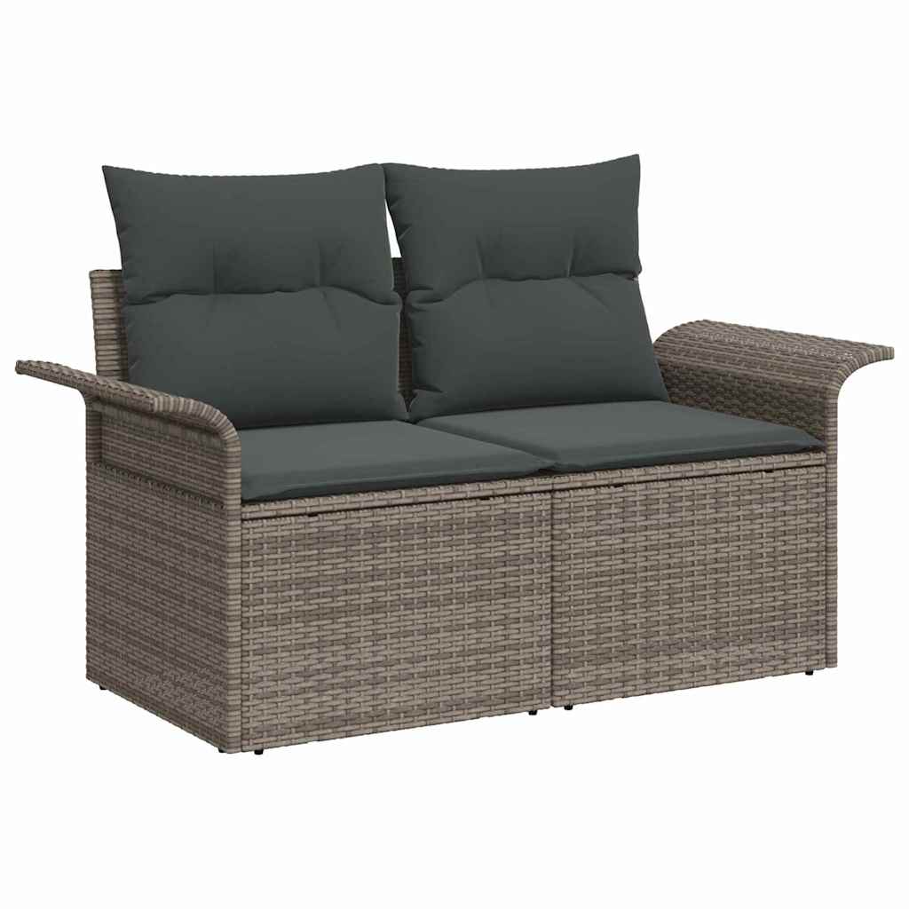 Gartensofa-set 6 stk. Grau [Synthetisch]: Poly Rattan