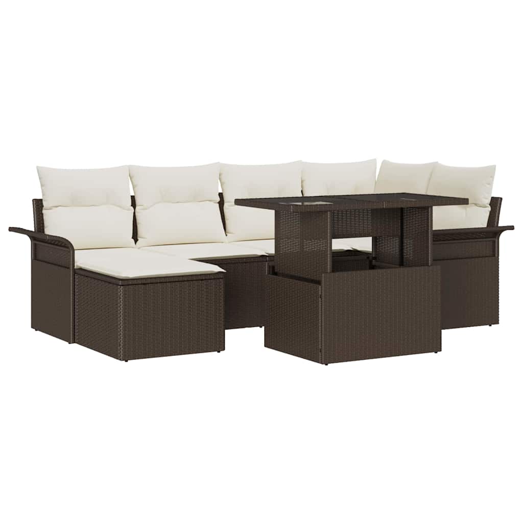 Gartensofa-set 7 stk. Braun