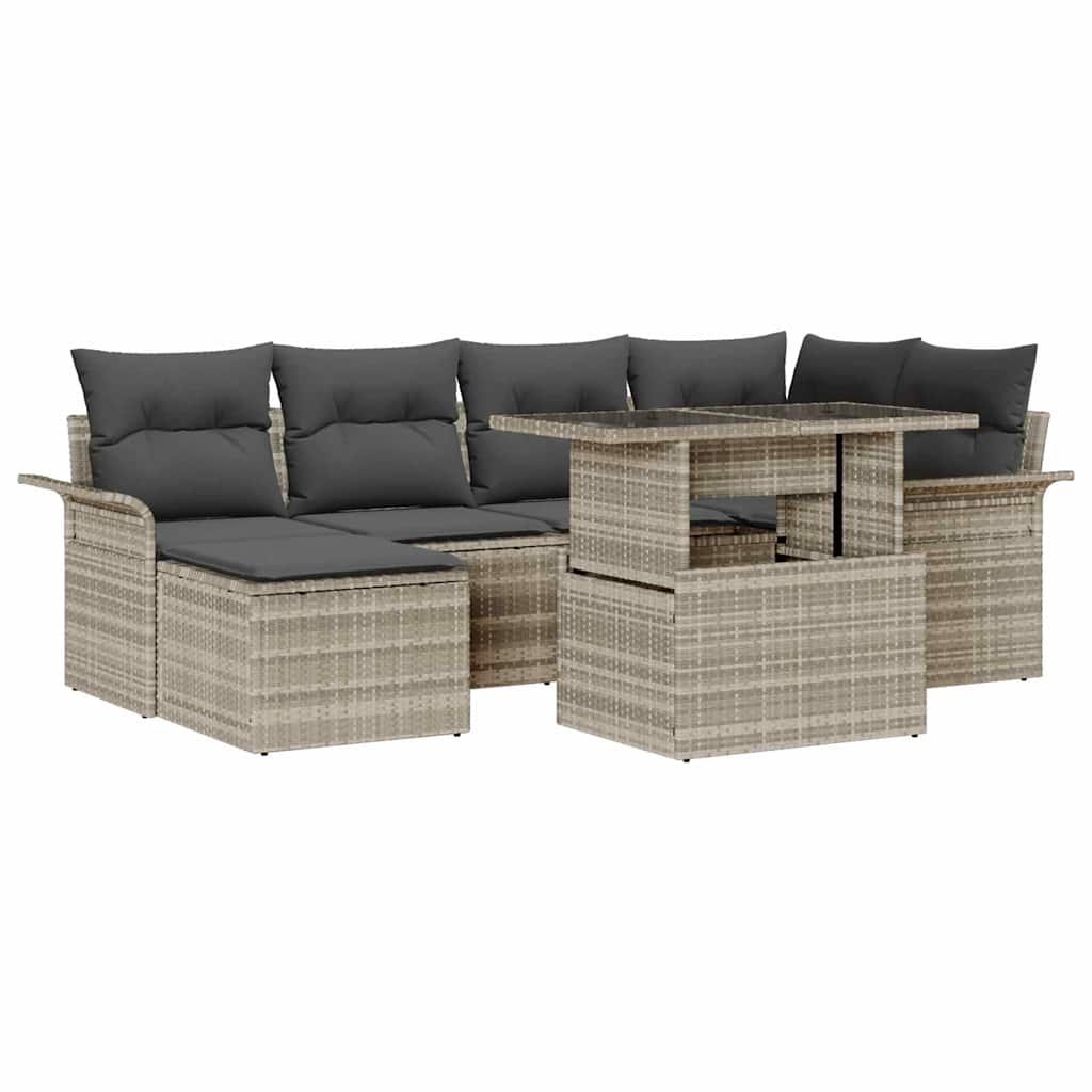 Gartensofa-set 7 stk. Hellgrau