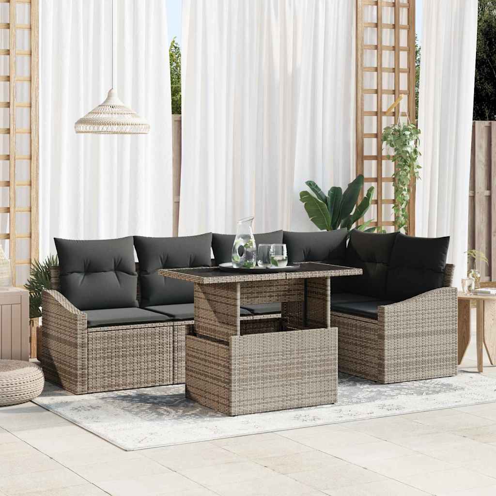 Garten-Sofa-Set 6 stk. Grau
