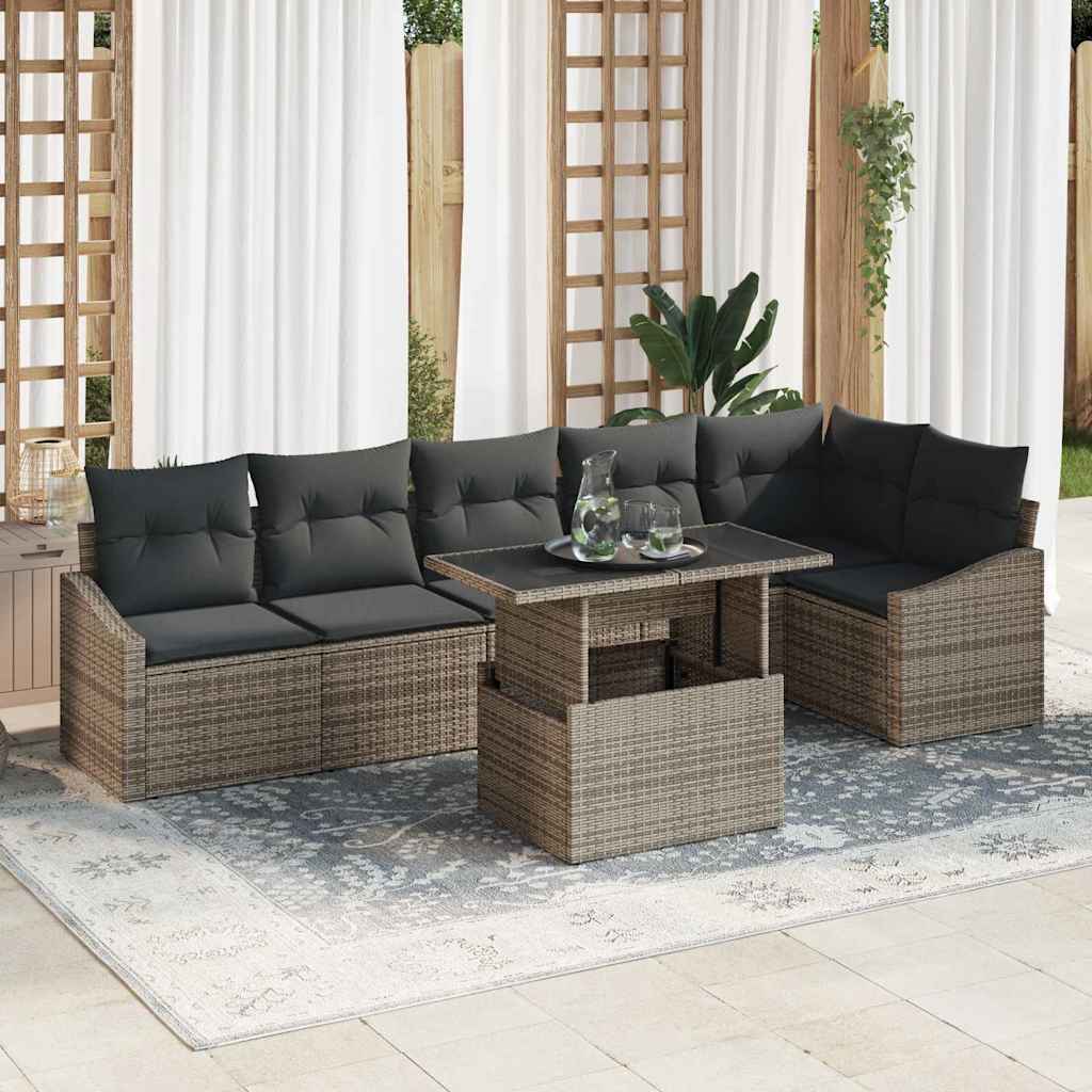 Garten-Sofa-Set 7 stk. Grau