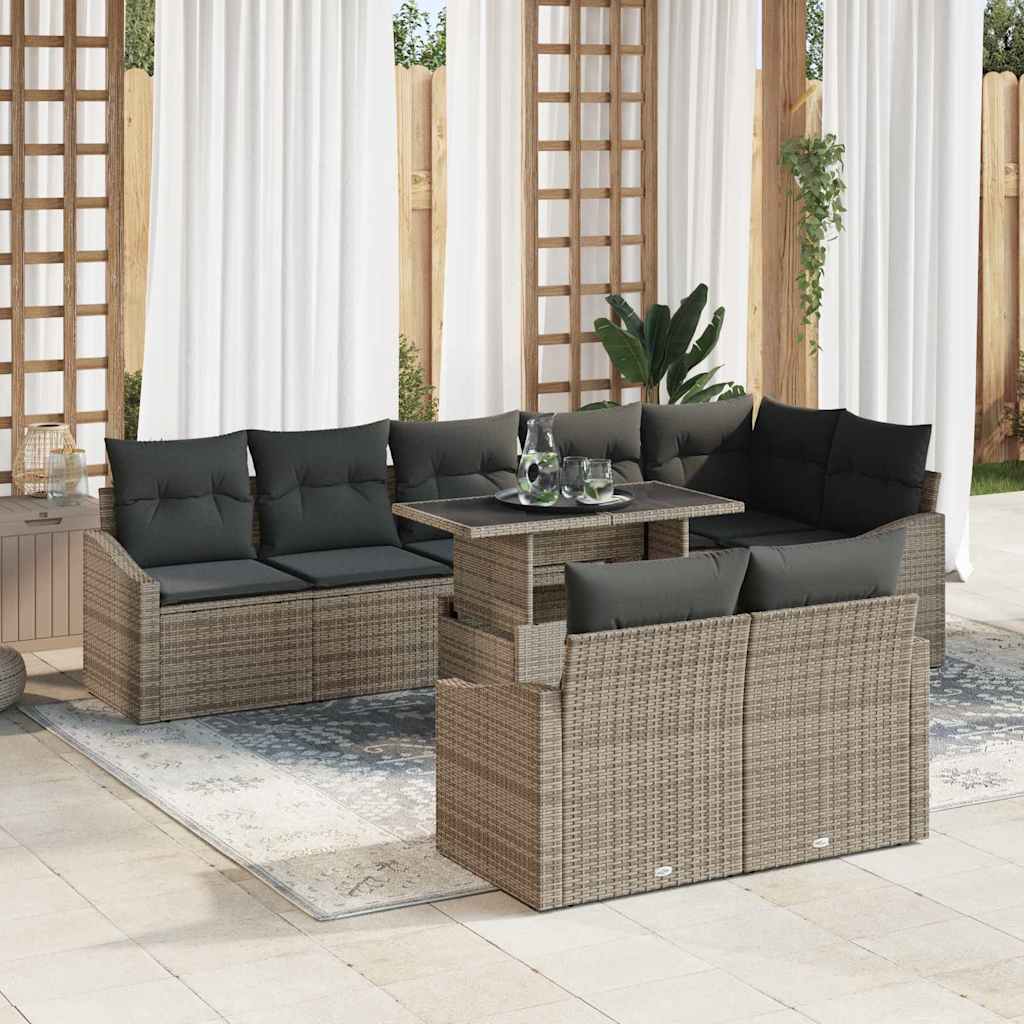 Garten-Sofa-Set 9 stk. Grau