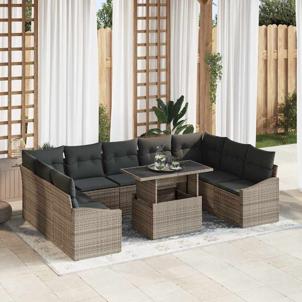 Garten-Sofa-Set 10 stk. Grau