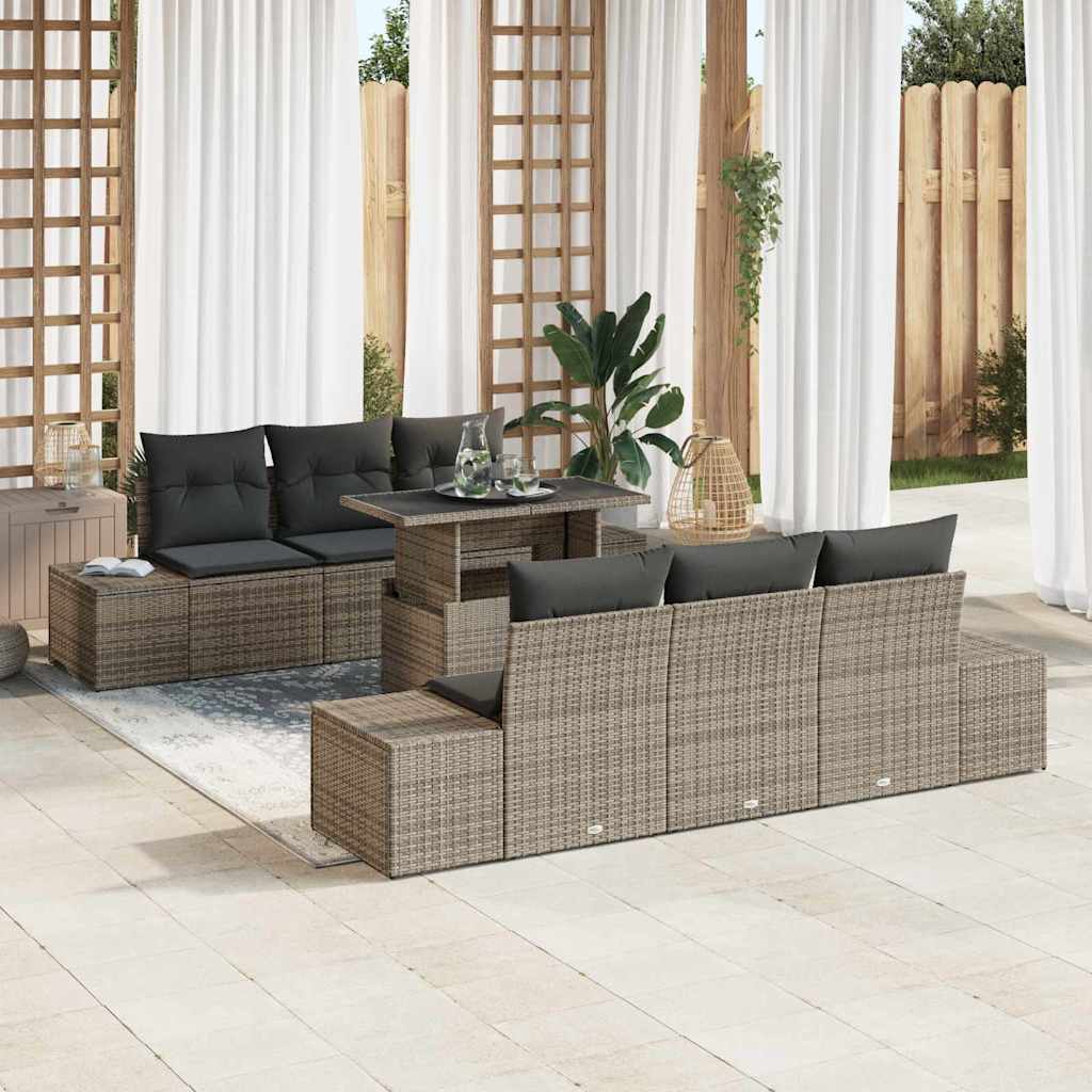 Garten-Sofa-Set 7 stk. Grau