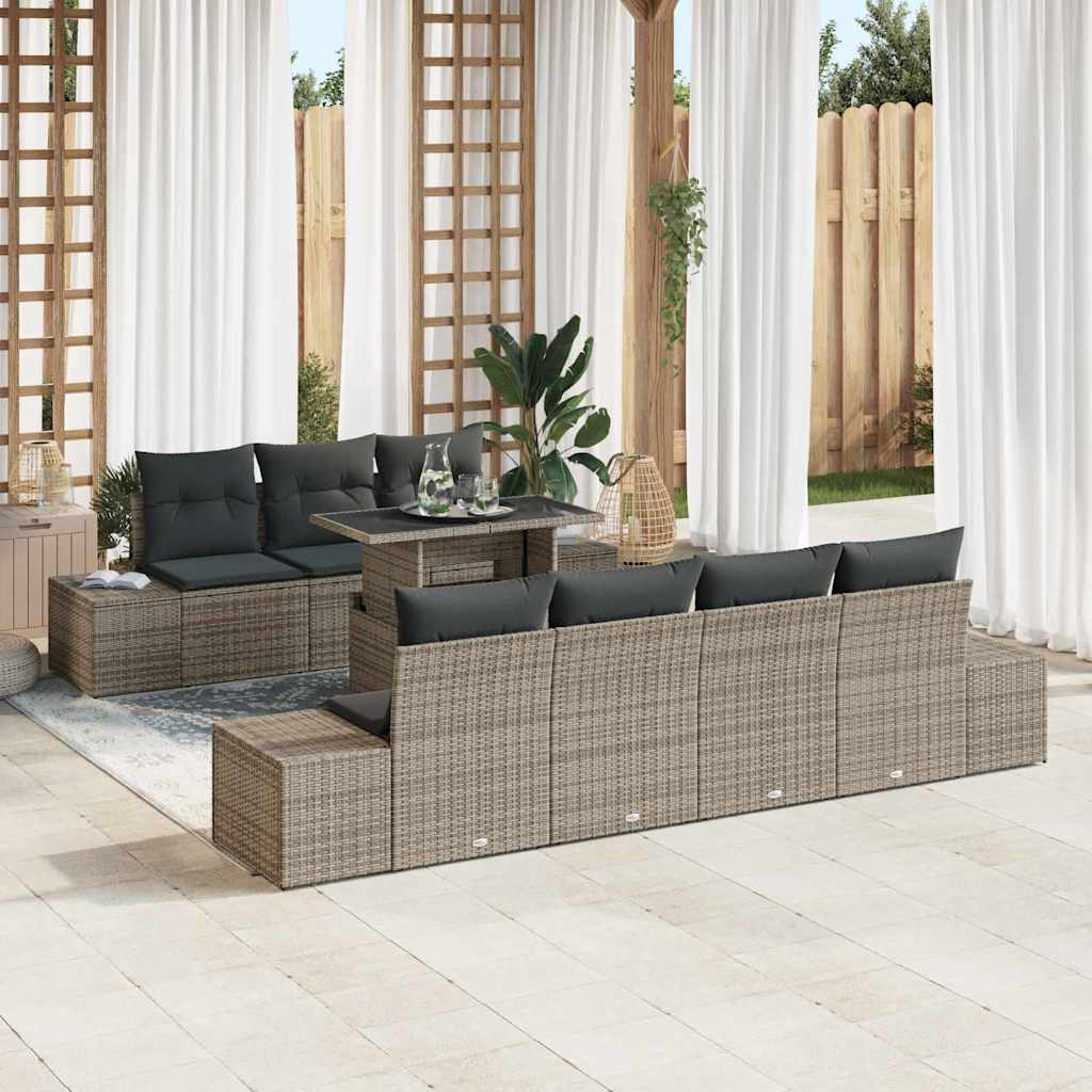 Gartensofa-set 8 stk. Grau