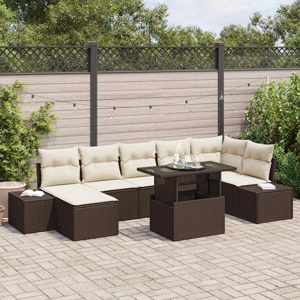 Gartensofa-set 8 stk. Braun Poly-Rattan