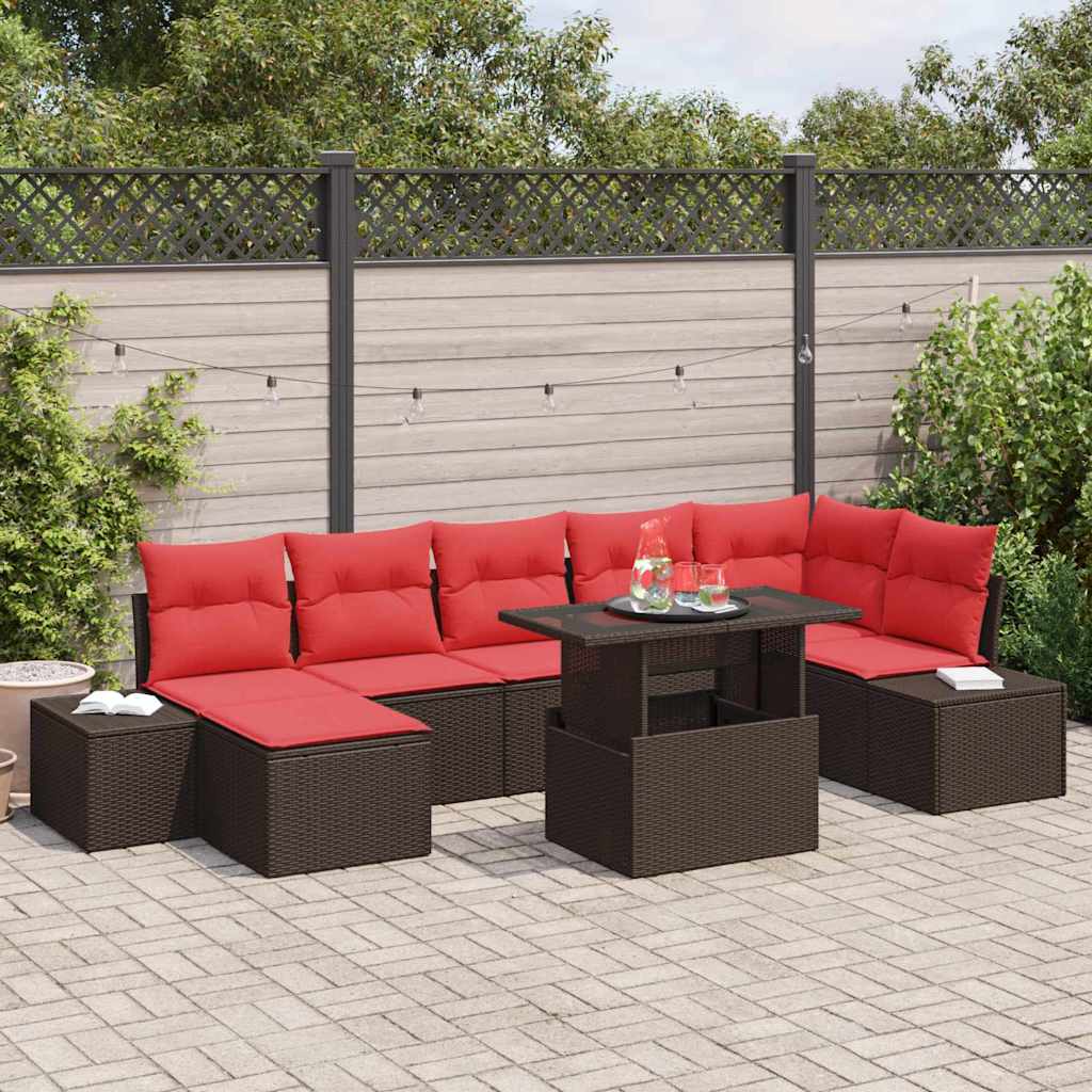 Gartensofa-set 8 stk. Braun Poly-Rattan
