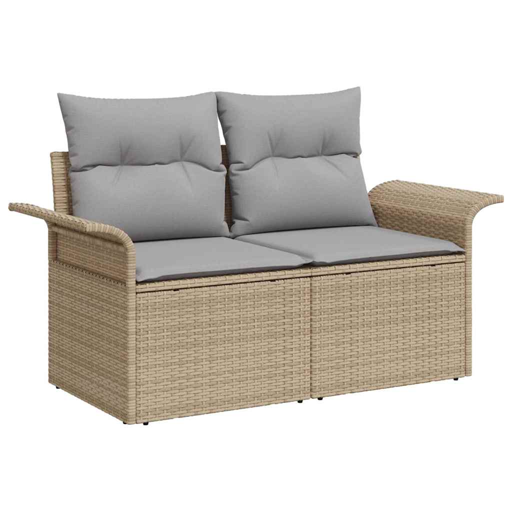 Garten-Sofa-Set 6 stk. Beige Poly Rattan