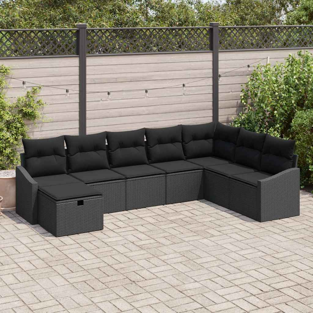 Gartensofa-set 8 stk. Poly-Rattan