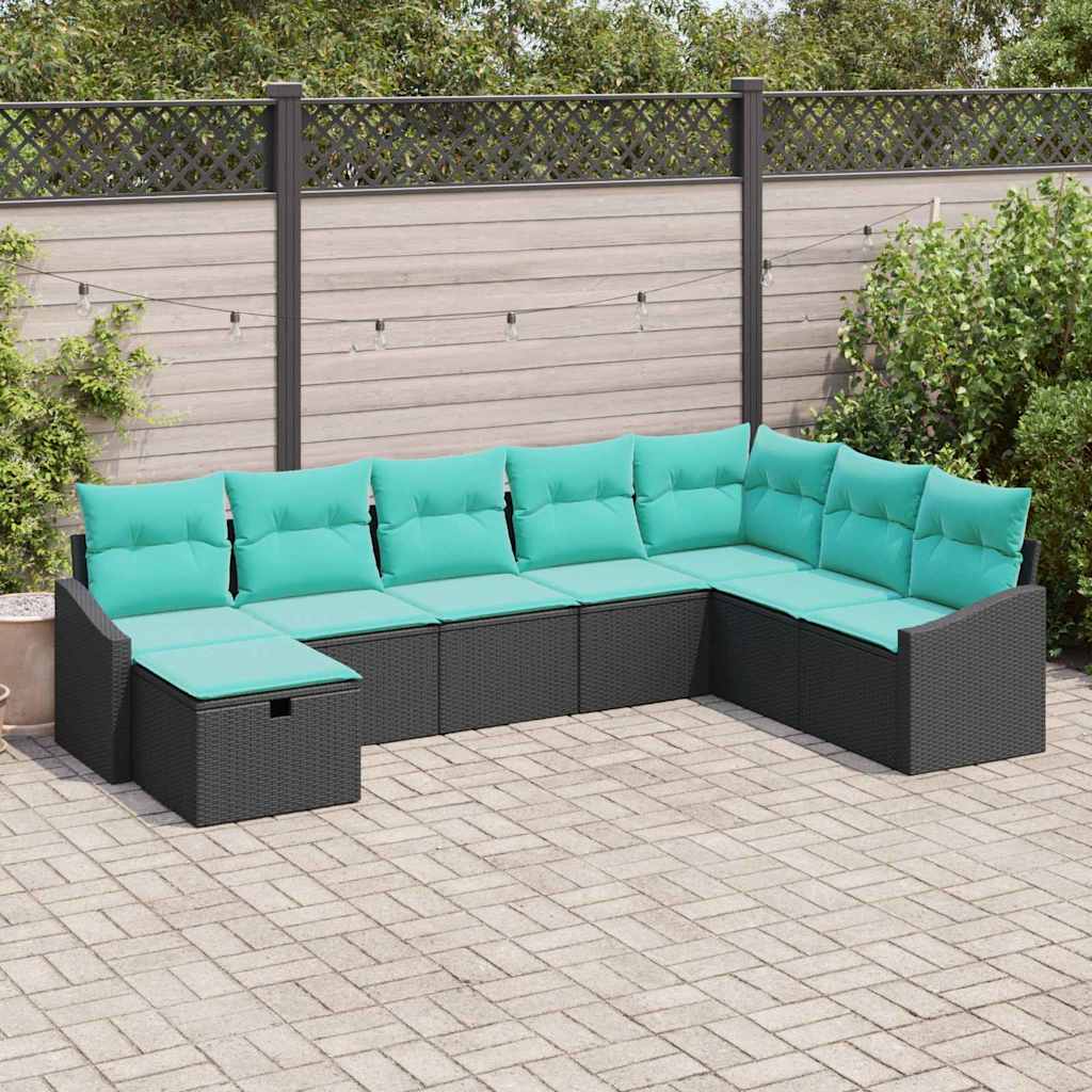Gartensofa-set 8 stk. Poly-Rattan