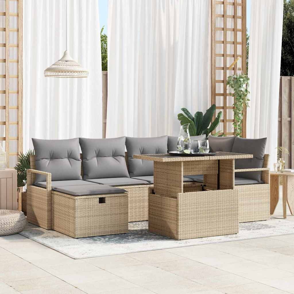 Gartensofa-set 9 stk. Poly-Rattan