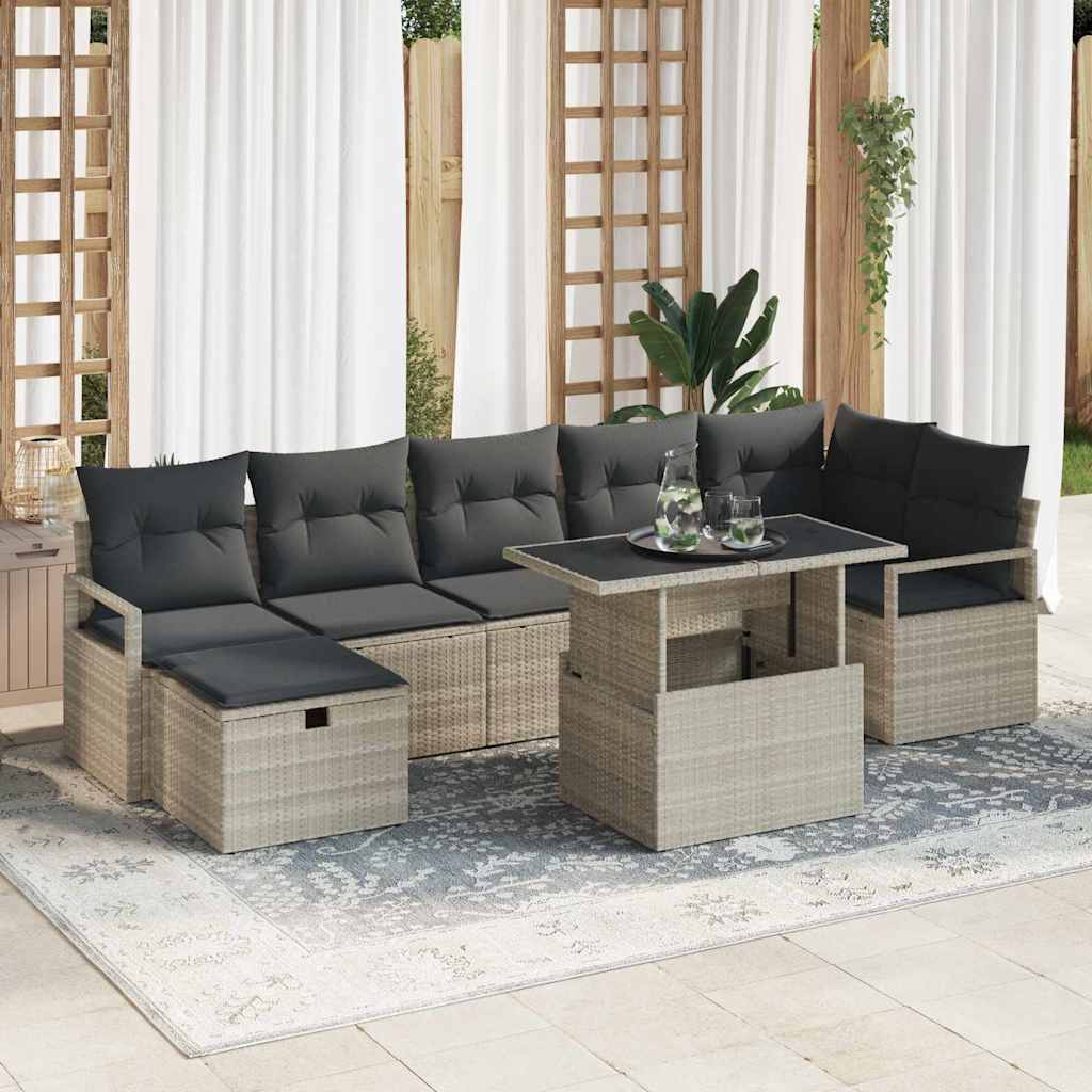 Gartensofa-set 8 stk. Poly-Rattan