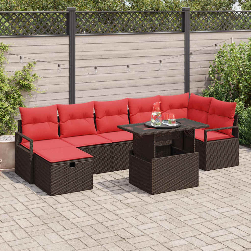Gartensofa-set 8 stk. Poly-Rattan