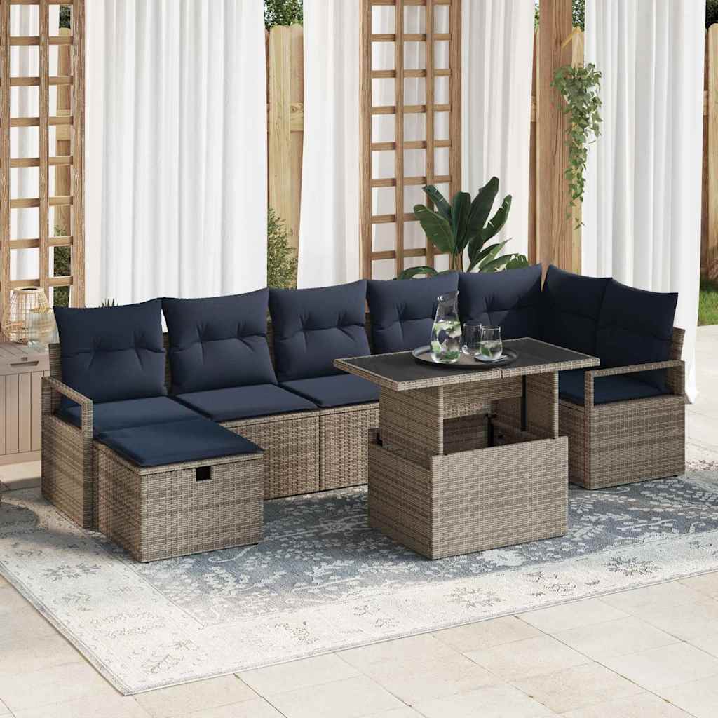 Gartensofa-set 8 stk. Poly-Rattan