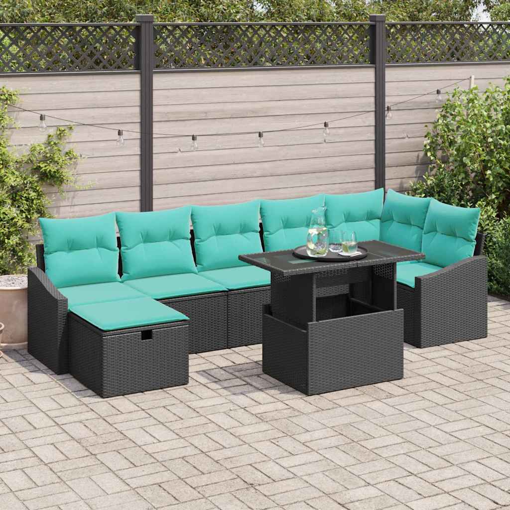 Gartensofa-set 8 stk. Poly-Rattan