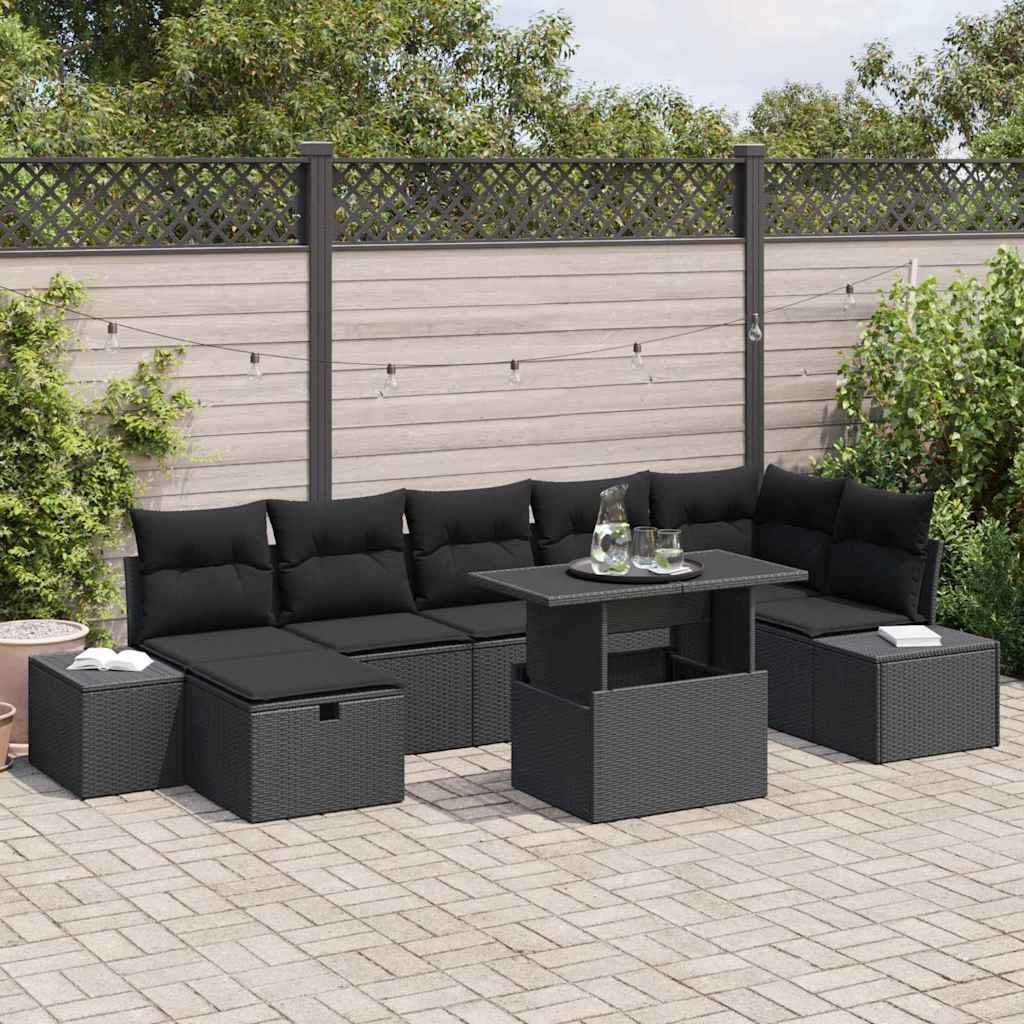 Gartensofa-set 8 stk. Poly-Rattan