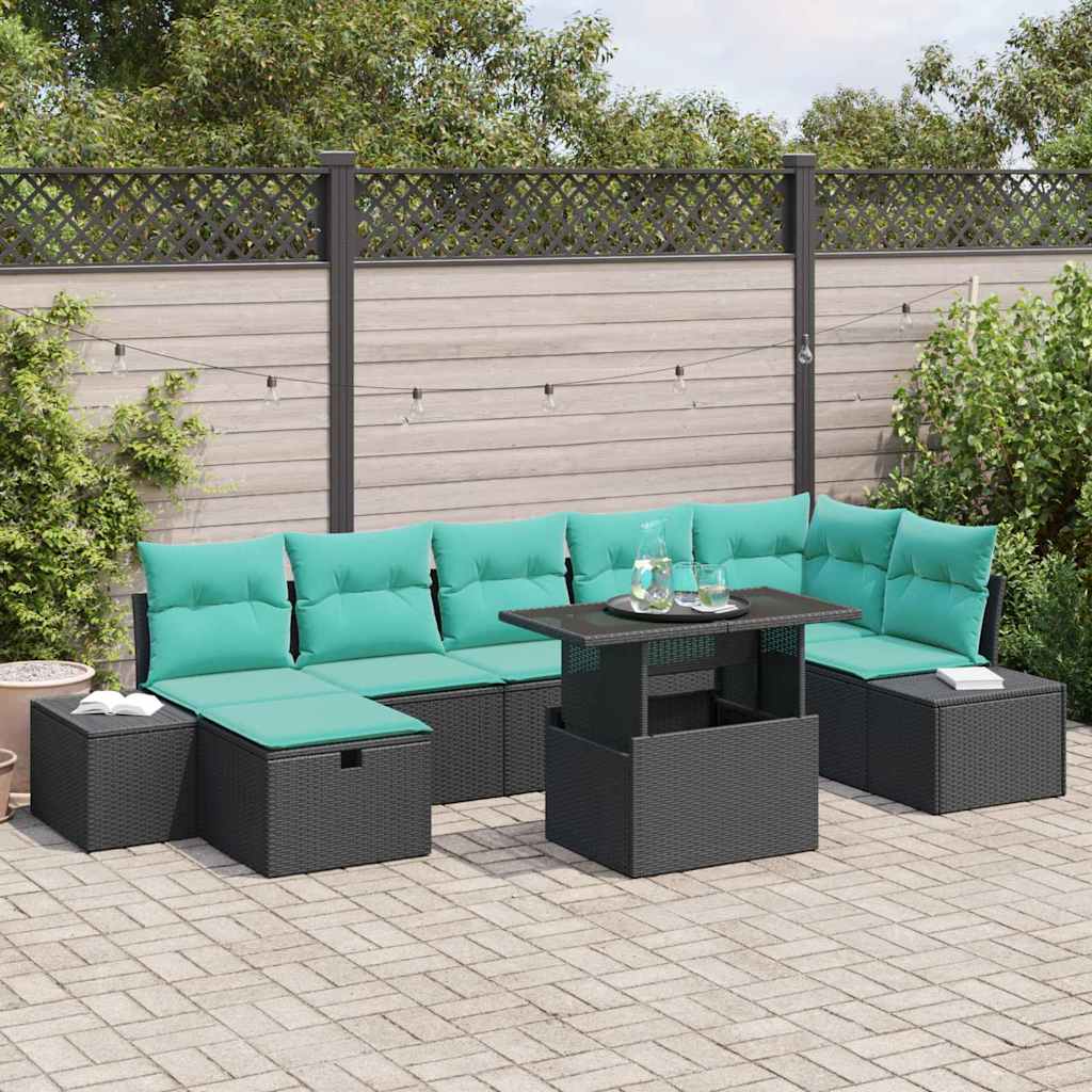 Gartensofa-set 8 stk. Poly-Rattan