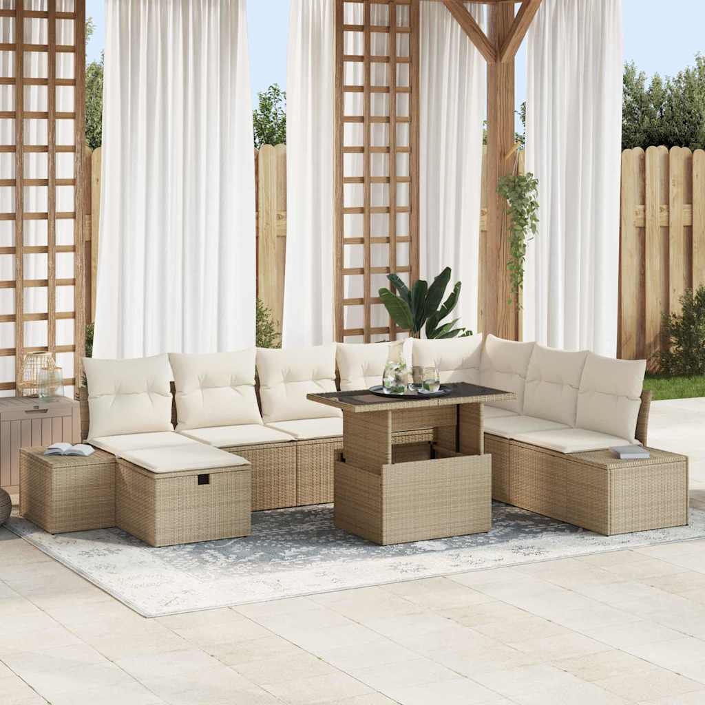 Gartensofa-set 11 stk. Poly-Rattan