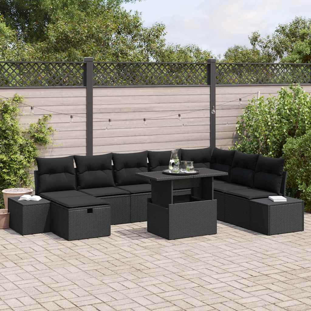 Gartensofa-set 11 stk. Poly-Rattan