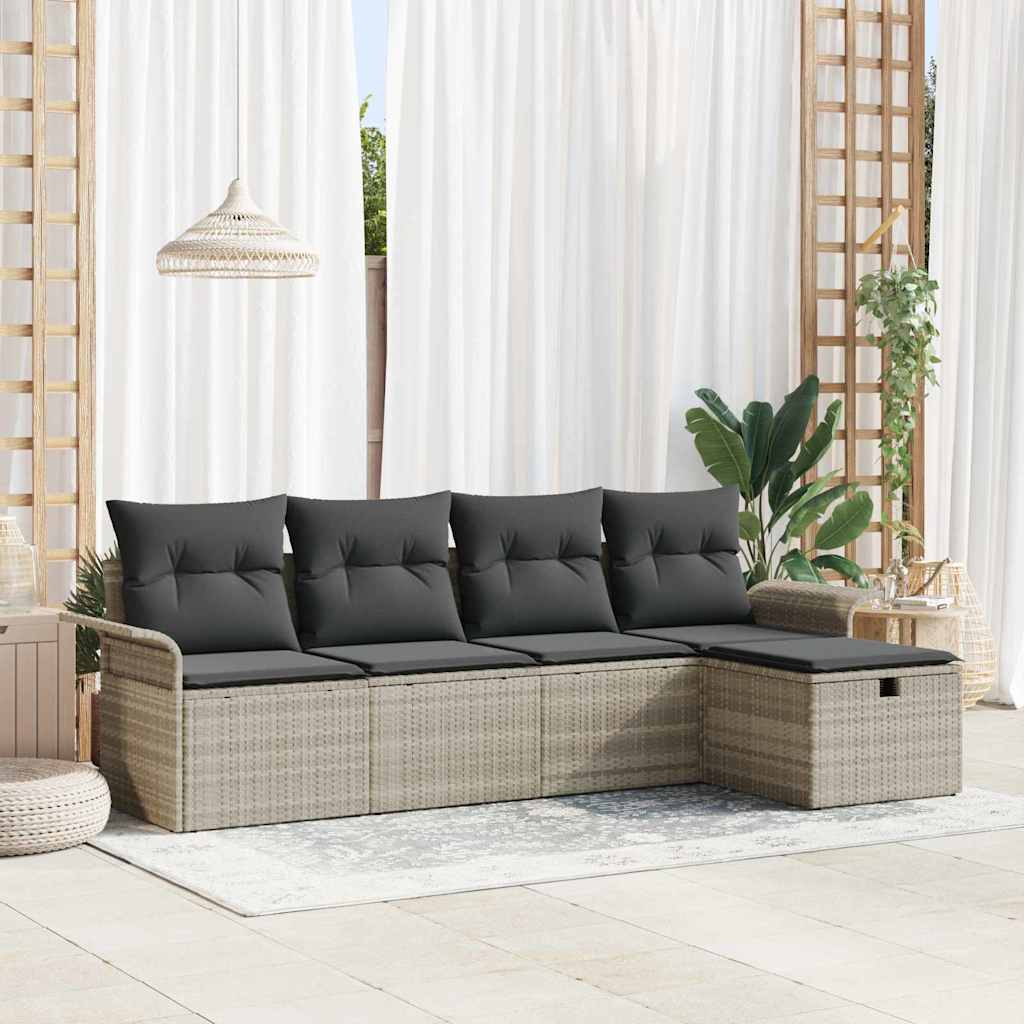 Gartensofa-set 5 stk. Poly Rattan