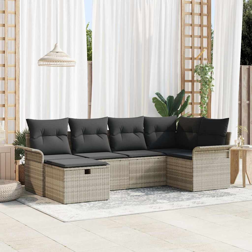 Gartensofa-set 6 stk. Poly Rattan