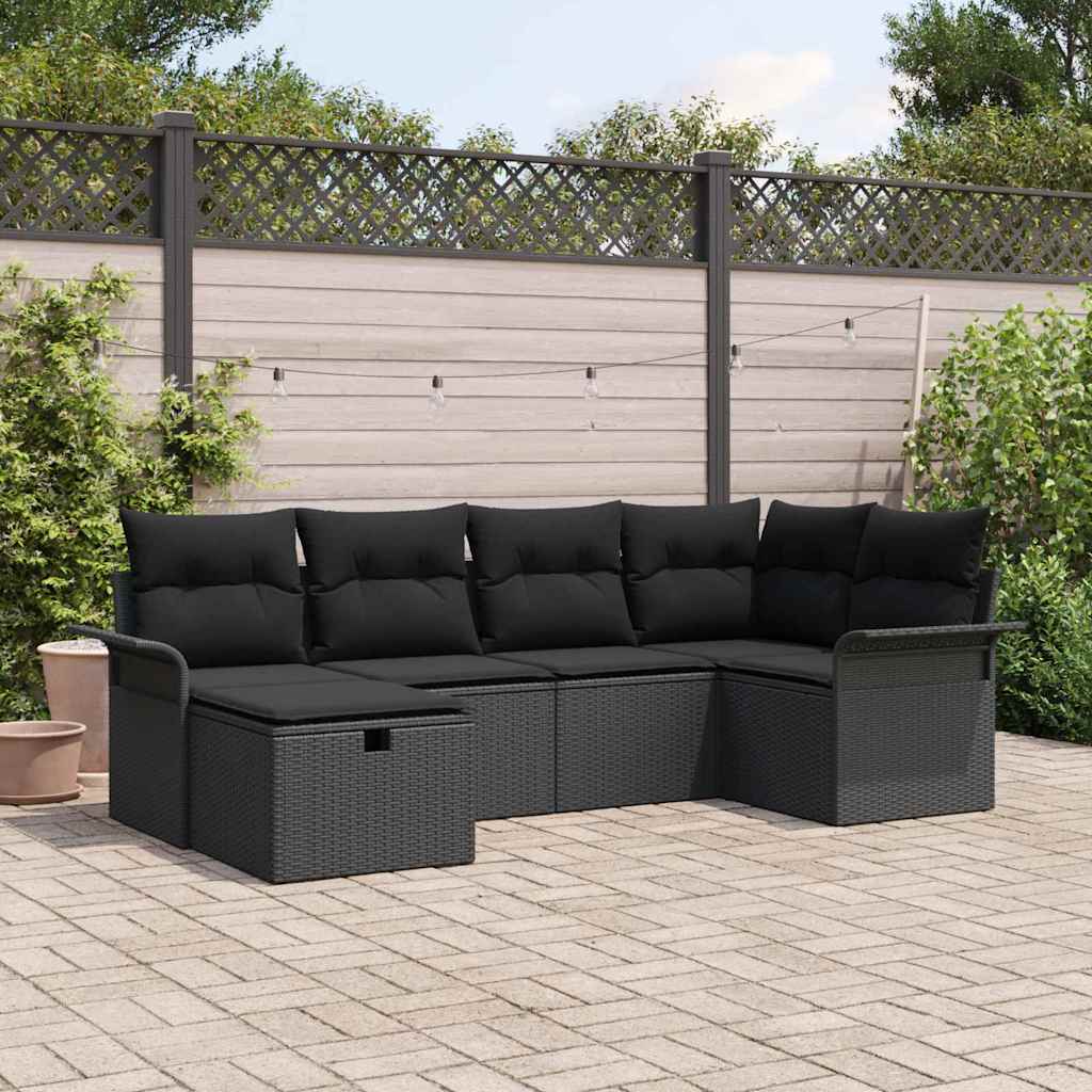 Gartensofa-set 6 stk. Poly Rattan