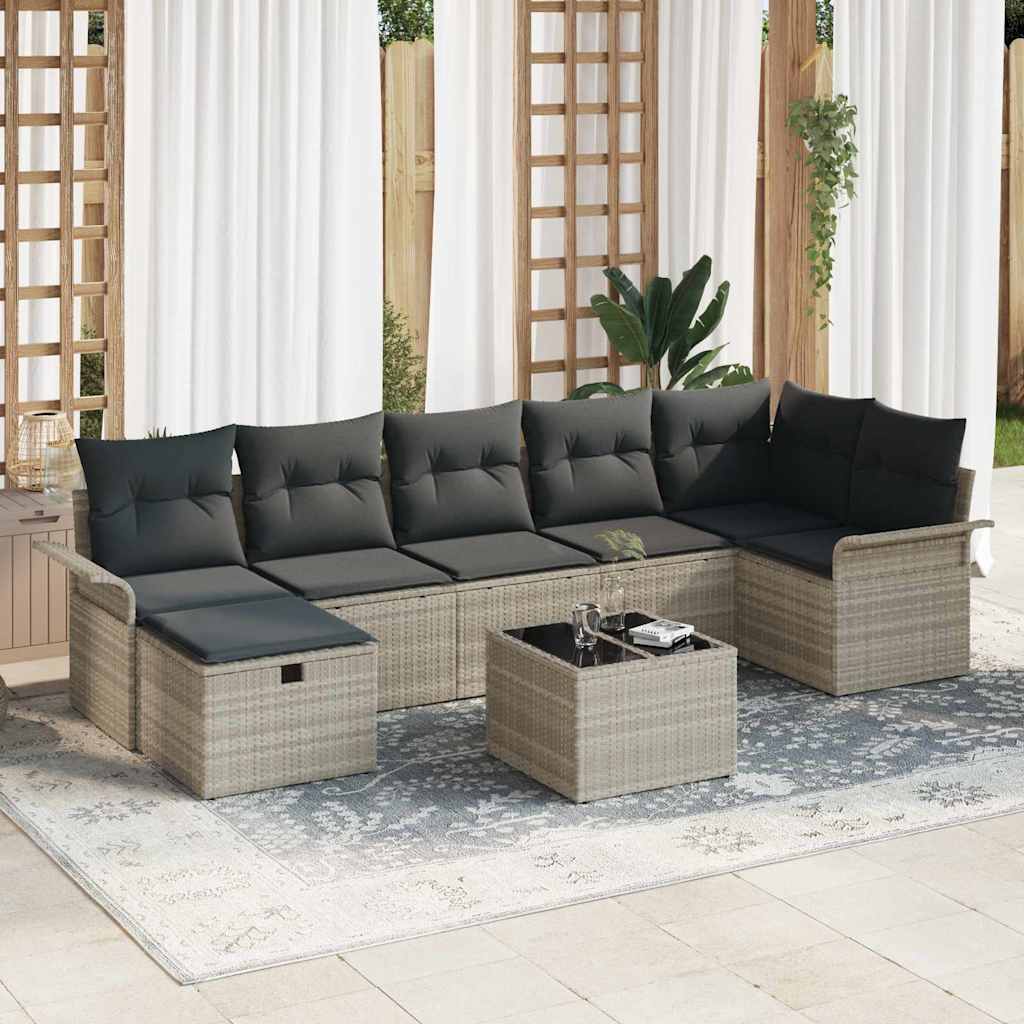 Gartensofa-set 8 stk. Poly Rattan