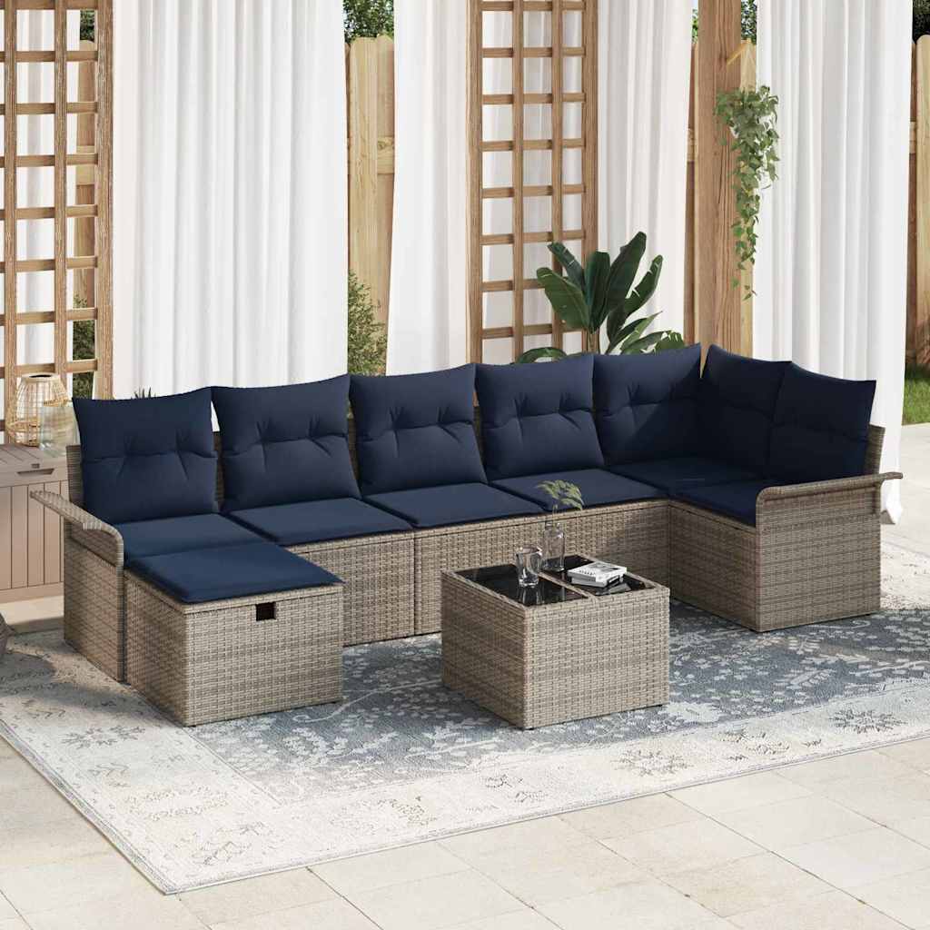 Gartensofa-set 8 stk. Poly Rattan
