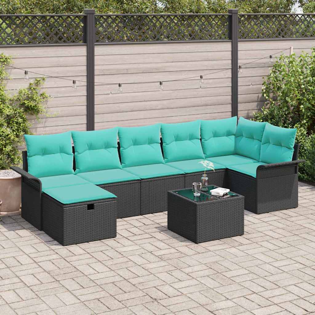 Gartensofa-set 8 stk. Poly Rattan