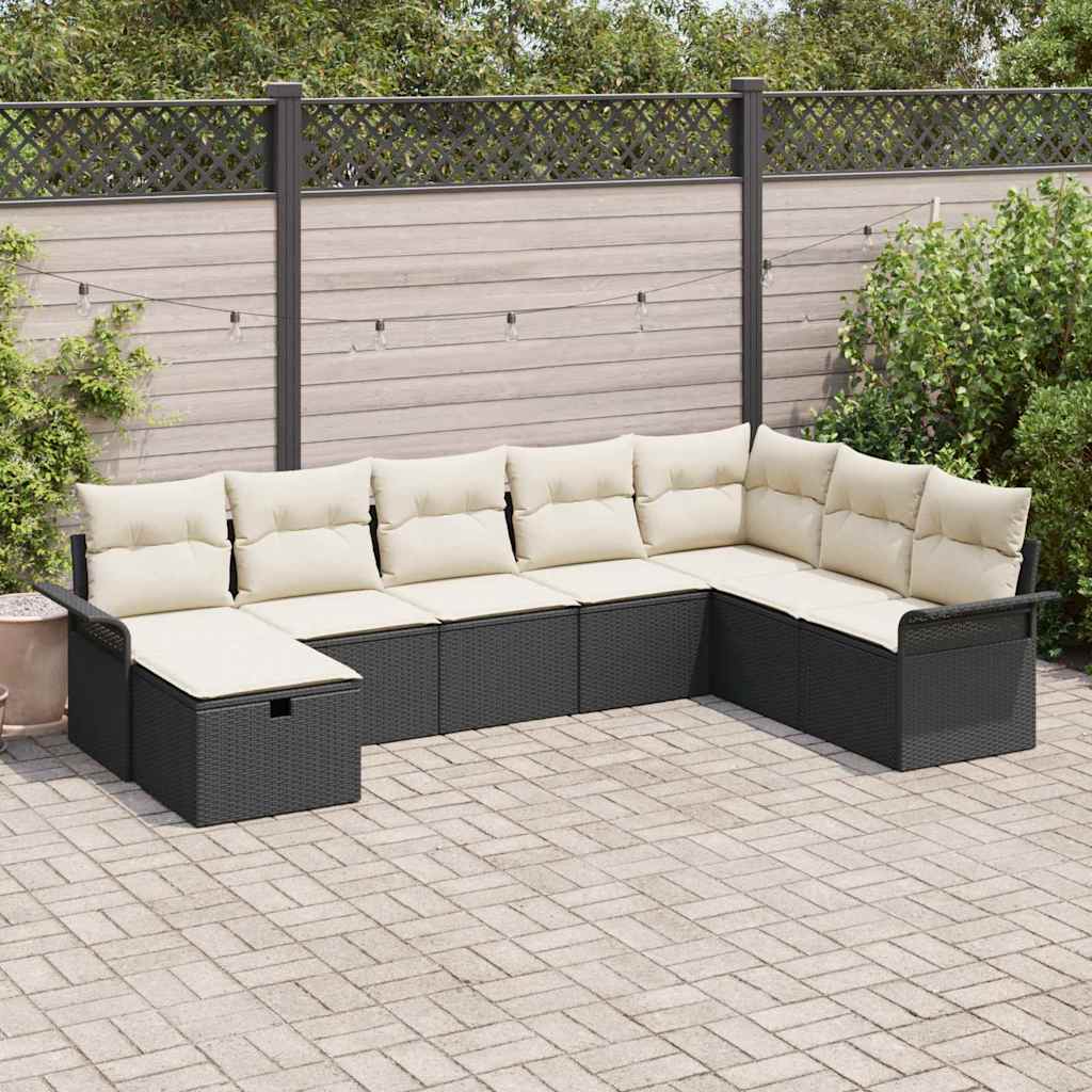 Gartensofa-set 8 stk. Poly Rattan