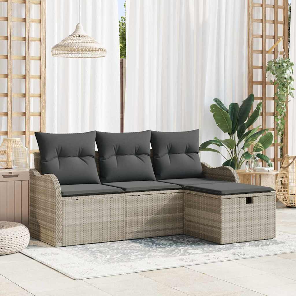 Gartensofa-set 4 stk. Poly Rattan