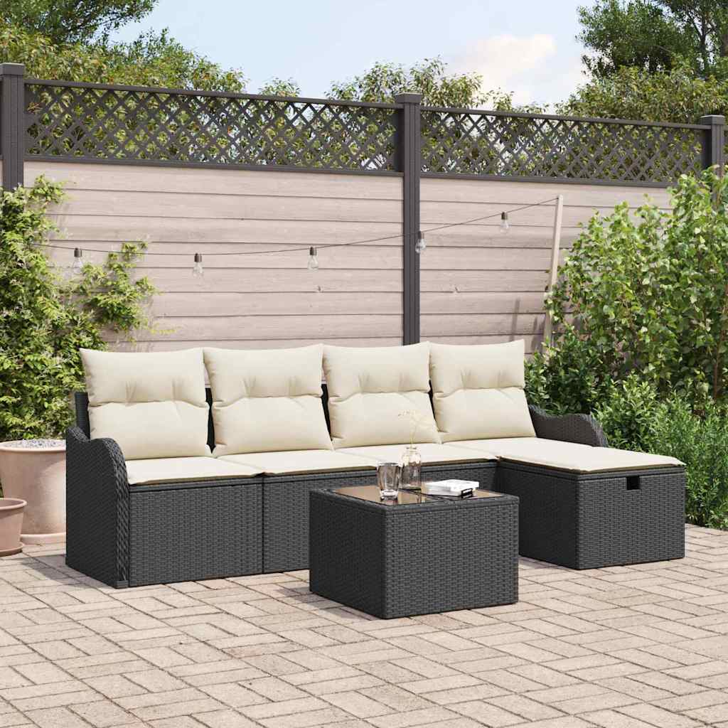 Gartensofa-set 6 stk. Poly Rattan